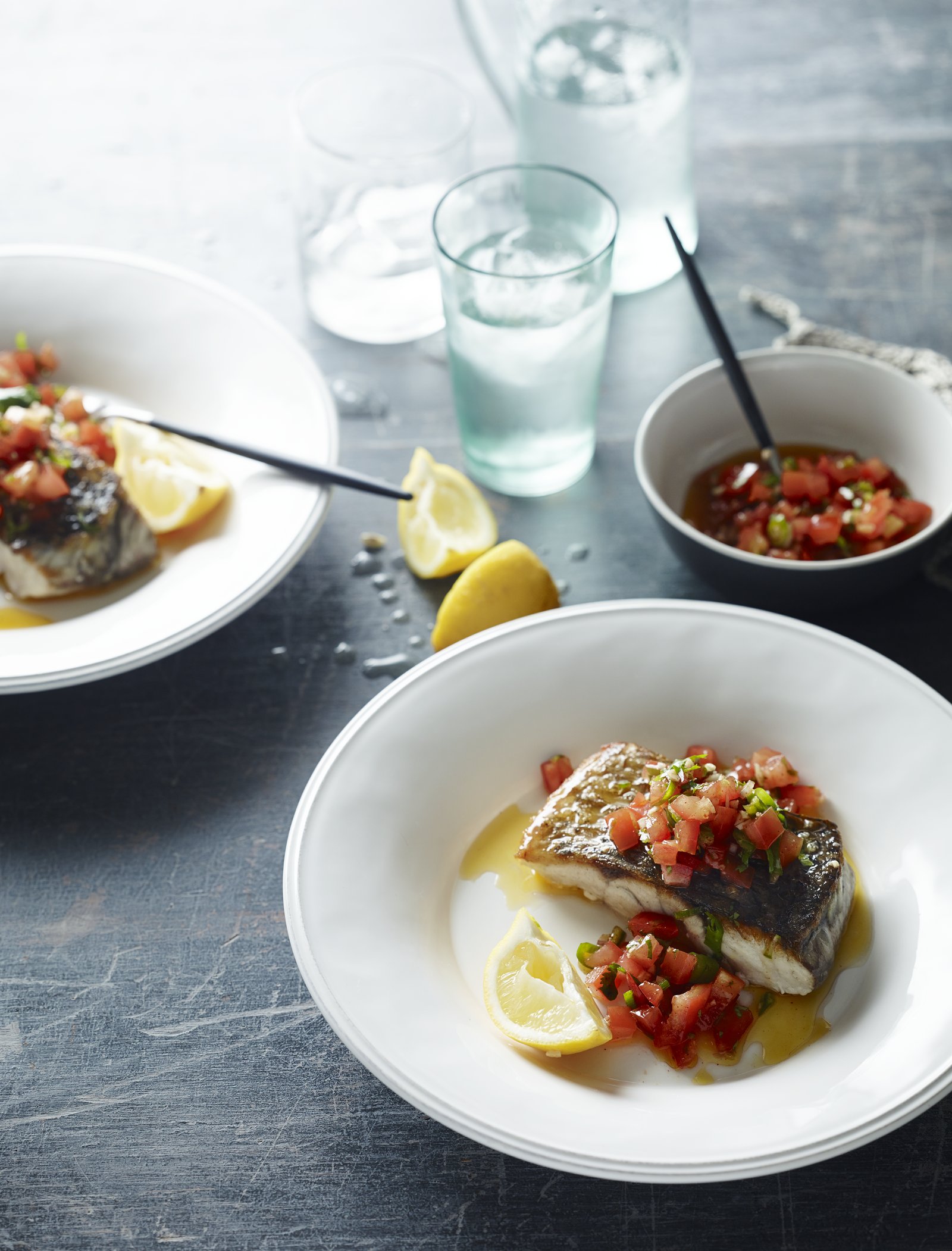 Pan-fried barramundi with pico de gallo
