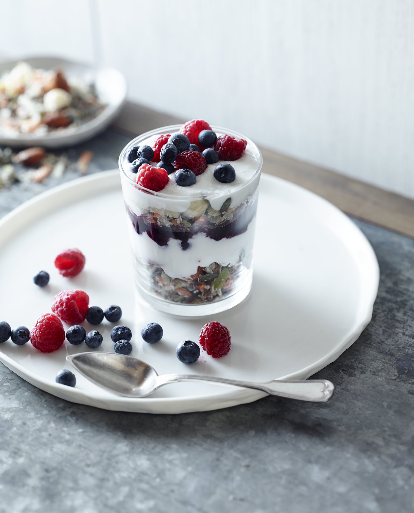 Berry and coconut cream parfait
