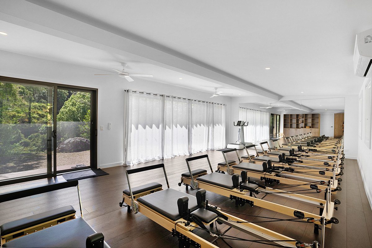 The movement studio with Pilates reformers